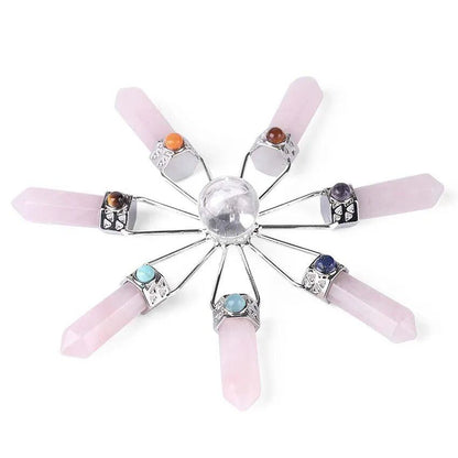 Amethyst Crystal Quartz Stone Hexagonal Spiral Pendulum Energy Generator for Healing, Chakra Awakening, Spiritual Meditation, and Decoration (Imported)