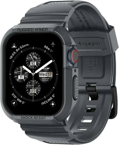 Rugged Armor Pro Rubber Case with Band for Apple Watch Ultra 2 (49mm/45mm), Series 9/8/SE2/7/6/SE/5/4 (44mm/41mm/40mm/38mm) - Parallel Import