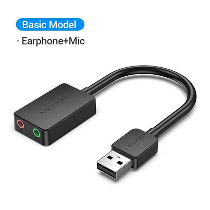 ベンション USBサウンドカード 3.5mmオーディオインターフェースアダプター 外付けサウンドカード PC/ノートPC/PS4対応 ヘッドセットマイク用 USBオーディオアダプター カラー：モデル;発 並行輸入品
