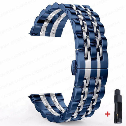 22mm and 20mm Stainless Steel Bands for Samsung Galaxy Watch 3, 4, 5 (45mm), Gear S3 (46mm and 42mm), and Active 2 (40mm and 44mm) - Compatible with Amazfit BIP 2 and GTR. Band Color: mm; Ships from: Parallel Import