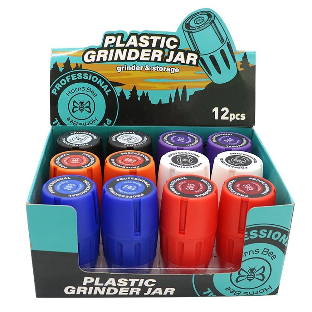 1/12-Pack Wine Barrel-Shaped Tobacco Grinder with Plastic Herb Storage Jar, Portable 45*80mm Manual Herb Crusher, Smoking Accessories, Parallel Import
