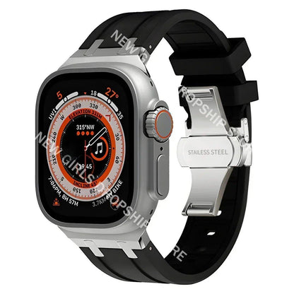 Soft Silicone Strap for Apple Watch Ultra 2/1, Series 10/9/8/7 (49mm/46mm/45mm) - Compatible with iWatch 6/5/4/SE (44mm) - Men's Rubber Band. Band Colors: 46mm, 44mm, 45mm, 49mm. Parallel Import.