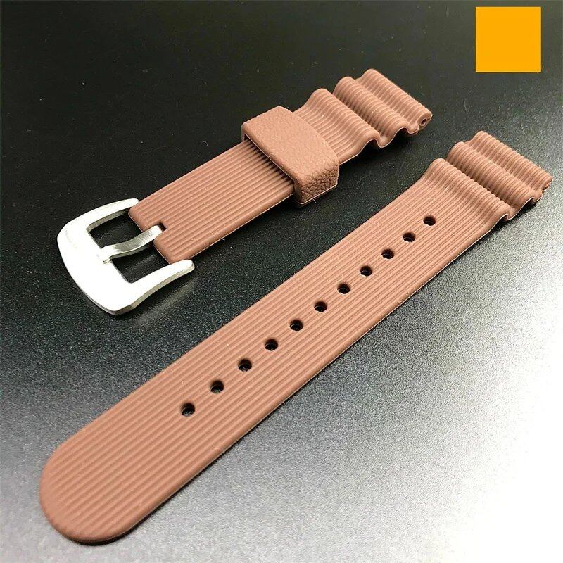22mm Rubber Sports Men's Watch Strap for Seiko 5 PROSPEX Water Ghost Can-Shaped Red Tooth Diving 007 Abalone Silicone Watch Band. Band Color: 22mm; Band Width: Parallel Import.