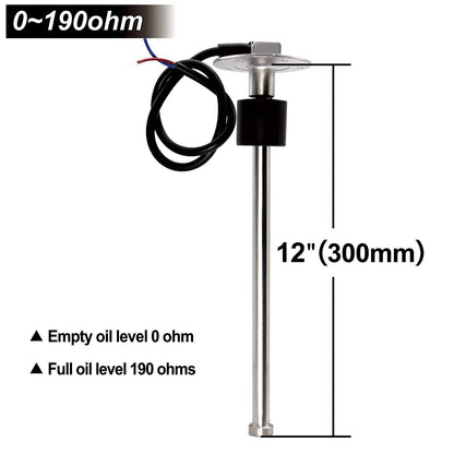 0-190 Ohm Stainless Steel Fuel Level Sensor/Water Level Sensor, A5, for Cars, Boats, and Water Tanks, Color: mm Sensor, Parallel Import