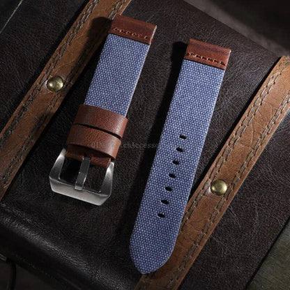 Universal Nylon and Leather Strap for HUAWEI GT 3/4/5 Smartwatch Band, Durable Water-Repellent Nylon Material, Replacement Strap Accessory for Men and Women, Band Color: mm, Parallel Import