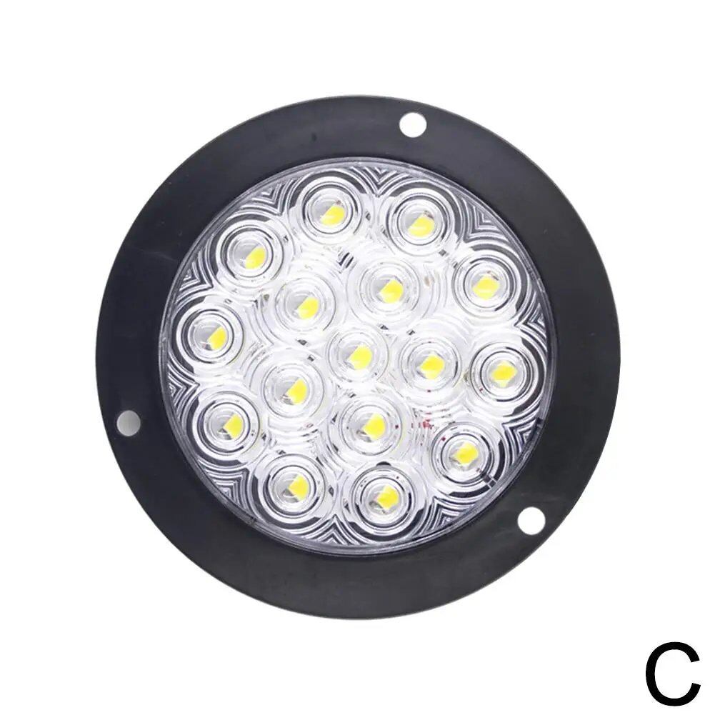1/2 12V/24V 16-LED 4-inch Round Rear Tail Lights with Turn Signals, Brake, Stop, and Reverse Lights for Cars, Trucks, Trailers, and Commercial Vehicles. Available in Red, Yellow, and White. Ships from: Parallel Import.