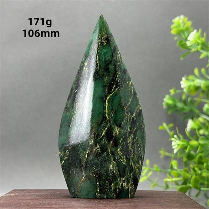 天然エメラルド フリーシェイプ トーチ研磨 工芸品 レイキヒーリング 瞑想 ウィッチクラフト サクリファイス エネルギー ホーム 風水 デコレーション カラー 並行輸入品