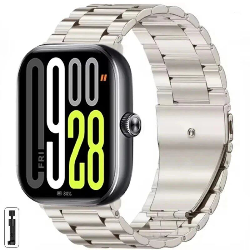 Adjustable Stainless Steel Metal Strap for Redmi Watch 5/Redmi Watch 4, Xiaomi Mi Band 9 Pro/Mi Band 8 Pro, Parallel Import