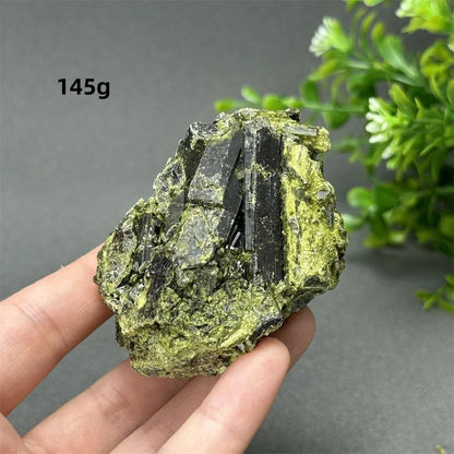 Natural Green Tourmaline Rough Stone Specimen Collection for Aura Healing, Meditation, and Energy Chakra Use. Gemstone Home Furnishing Gift. Parallel Import.
