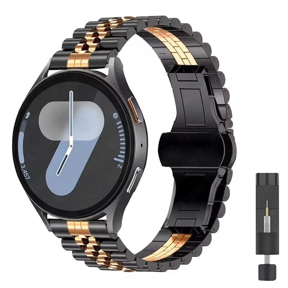 20mm/22mm Samsung Galaxy Watch 7/6/5/4 Curved Design Metal Band, Stainless Steel Bracelet, Compatible with Huawei GT4/GT3Pro, Band Color: mm, Parallel Import