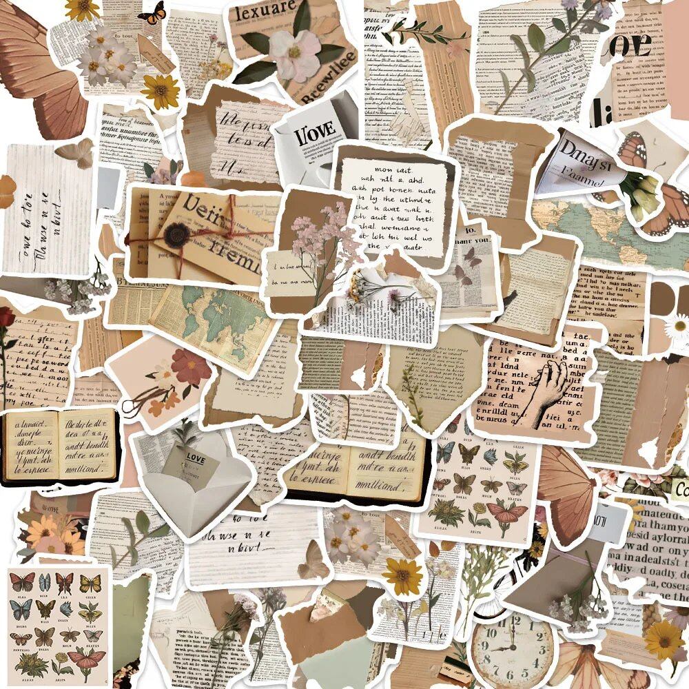 10/25/50 Sheets of Vintage Graffiti Stickers for Journals - DIY Scrapbooking, Suitcases, Water Bottles, Smartphones, Guitars, and Laptops (Parallel Import)