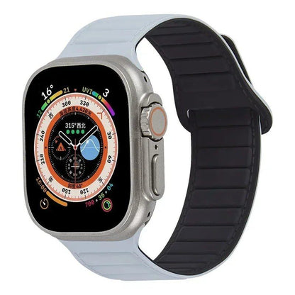 Silicone band for Apple Watch (Compatible models: Ultra 2/Series 10/9/8/7/6/SE/5/4/3, Sizes: 49mm/45mm/44mm/46mm/42mm/41mm/40mm) Magnetic Strap Band Color: mm Parallel Import