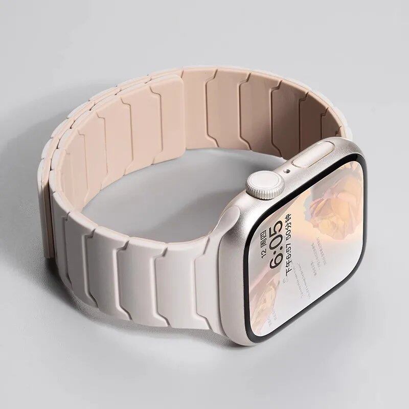 Magnetic Silicone Band for Apple Watch Ultra 2, 49mm, 45mm, 41mm, Series 9/8/7/6/SE/5/4, 38mm, 40mm, 42mm, 44mm, Band Color: mm, Parallel Import