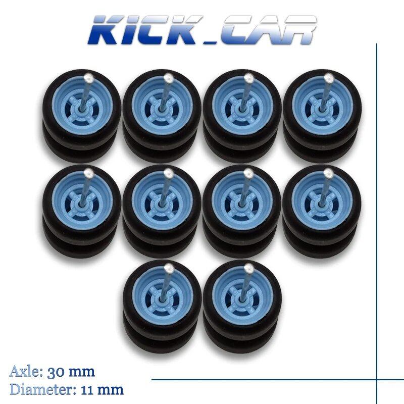 1/64 Scale 4-Spoke Wheels with Fixed Rubber Tires, Custom Parts for Toy Models and Diecast Cars, Compatible with Hot Wheels (Set of 5, for 5 Cars), Color: Parallel Import