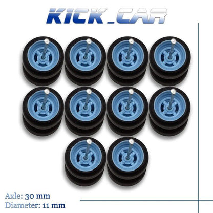 1/64 Scale 4-Spoke Wheels with Fixed Rubber Tires, Custom Parts for Toy Models and Diecast Cars, Compatible with Hot Wheels (Set of 5, for 5 Cars), Color: Parallel Import