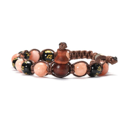 Natural Stone Prayer Bracelet, Tibetan Prayer Beads, Handmade Men's and Women's Bracelet, Yoga &amp; Meditation Jewelry, Metal Color: Style, Parallel Import
