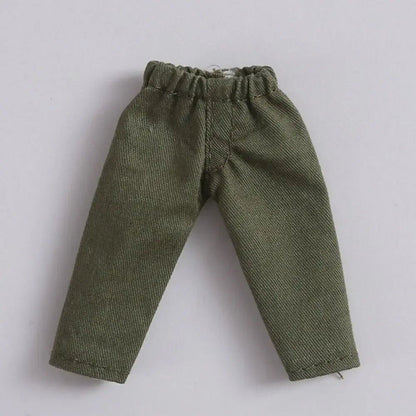 1/11 OB11 Doll Denim Pants, 1/12 BJD/GSC Doll T-Shirt, Mini Cute Doll Pants, DIY Doll Accessories, Fashion Doll Clothes, Parallel Import