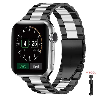 Stainless Steel Metal Band for Apple Watch Ultra 2 (49mm), S10 (46mm), 42mm, 45mm, 41mm, and 44mm - Compatible with iWatch Series 10, 9, 8, 7, SE, 6, 5, 4, and 3. Band Color: Imported