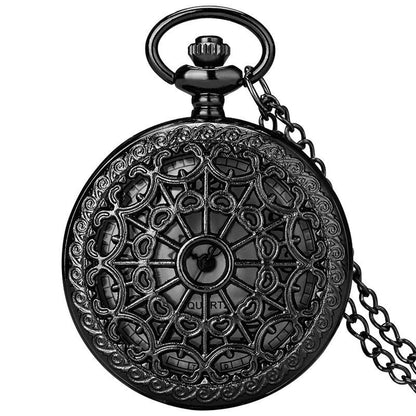 Vintage Pocket Watch Pendant Necklace - Hollow Gear Wheel Design Bronze Quartz Watch, Casual Clock, Stylish Keepsake Gift, Parallel Import