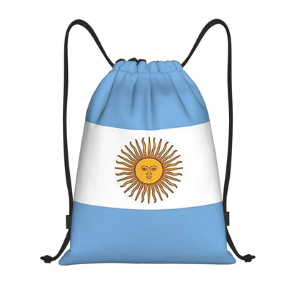 アルゼンチン国旗デザイン ファッションドローストリングバッグ 軽量ポケット付きスポーツバッグ 男女兼用スクールバックパック サイズ：インチ）;色：画像参照 並行輸入品
