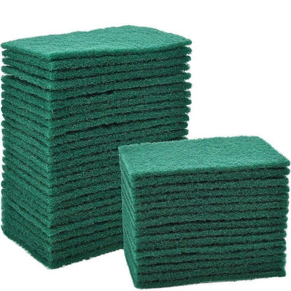 Set of 10/20/30 Kitchen Scrub Pads for Grease Removal, Dishwashing, and Pot Polishing. Non-Scratch, Multi-Purpose, Reusable Cleaning Cloths. Color: Green; Specifications: 0 Pieces. Parallel Import.