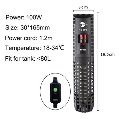 Submersible Aquarium Heater with Thermostat, 220-240V, 50-500W, Size: 220V; Color: 00W, Parallel Import