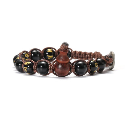 Natural Stone Prayer Bracelet, Tibetan Prayer Beads, Handmade Men's and Women's Bracelet, Yoga &amp; Meditation Jewelry, Metal Color: Style, Parallel Import