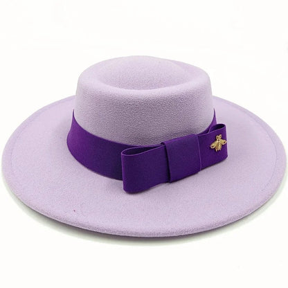 Winter Bowtie Fedora Hat with Textured Surface, Flat Top, and Elastic Band. Red. Men's and Women's Jazz Hat. Sizes: 56-58cm. Ships from: Parallel Import.