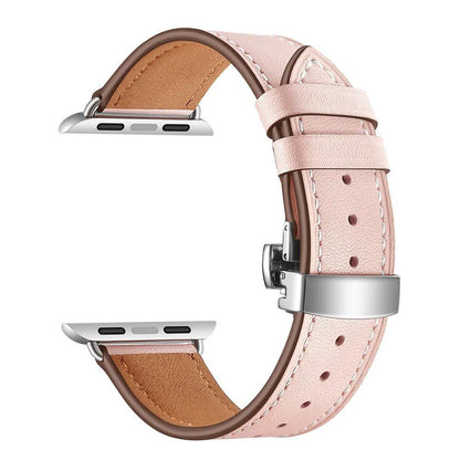 Leather Strap for Apple Watch - 38mm, 40mm, 41mm, 42mm, 44mm, 45mm - Series 3/4/5/SE/6/7 Compatible Bracelet Band Color: Parallel Import