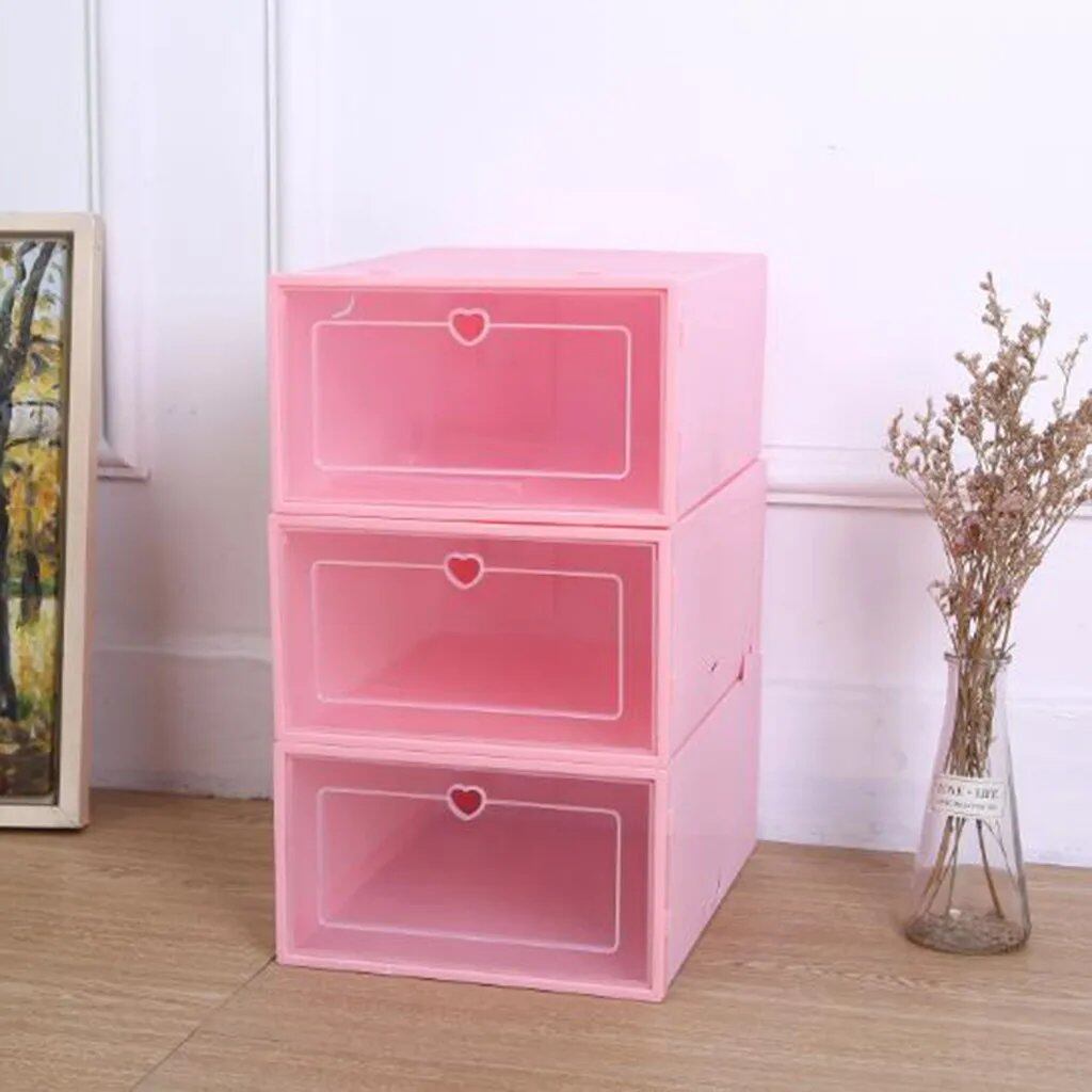 1/6 Scale PC Fashion Foldable Clear Shoe Storage Box, Plastic, Stackable, Shoe Organizer, Size: Parallel Import