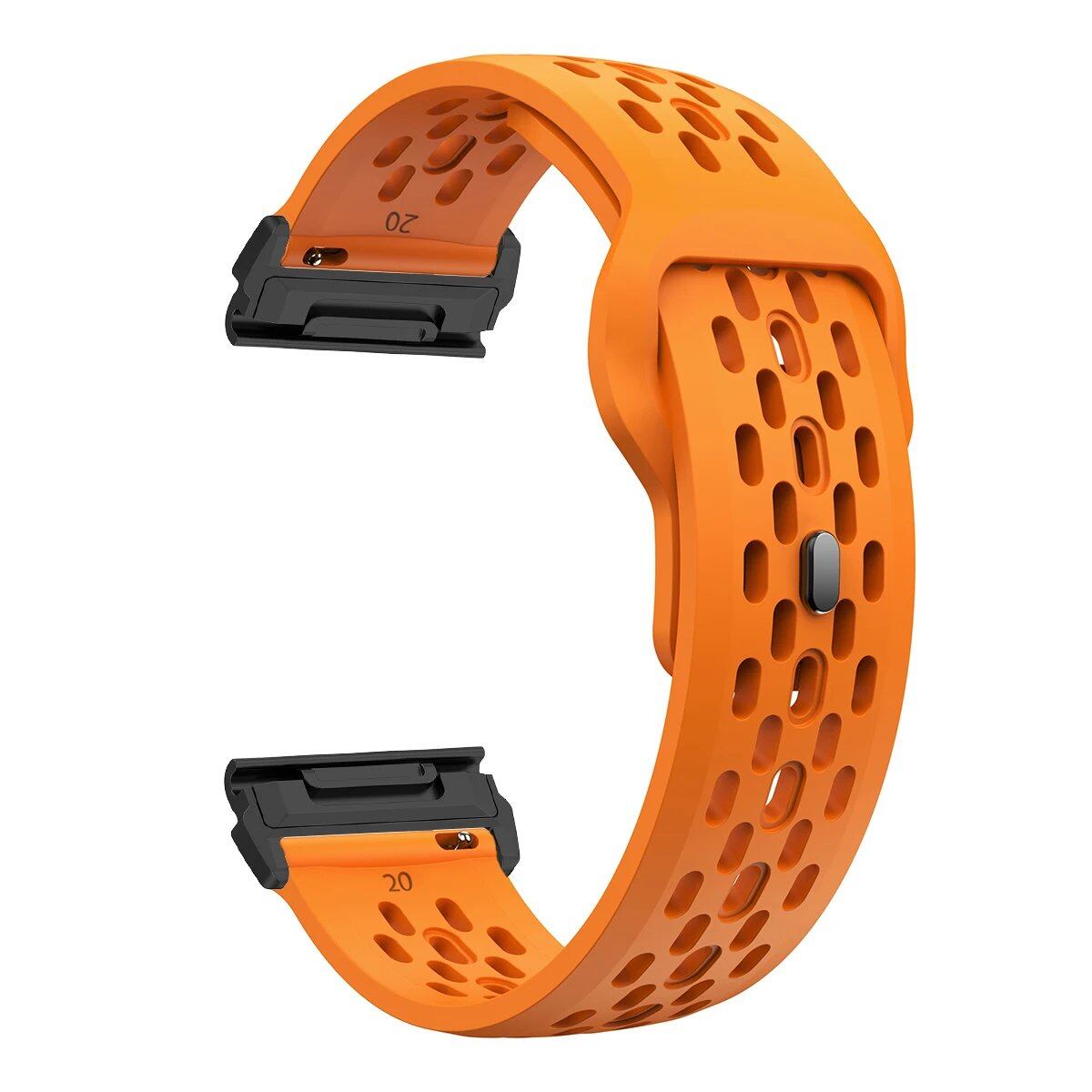 22mm and 26mm Silicone Quick Fit Strap Wristband for Garmin Fenix 8/7X/7/6/6X Pro/Epix Pro Gen2 (47mm and 51mm compatible), Fenix 5X Plus, and Tactix 7. Band Color: ; Ships from: Parallel Import