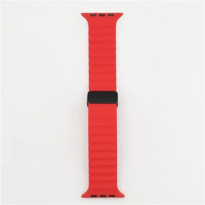 Magnetic Buckle Strap for Apple Watch - Compatible with Ultra 2/SE/Series 3-9, 49mm/45mm/44mm/40mm/41mm/38mm/42mm Silicone Bracelet, Band Color: mm, Parallel Import
