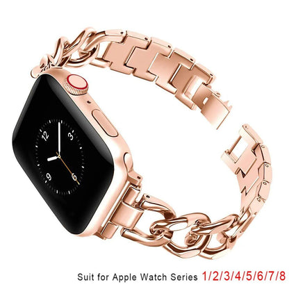 Slim Stainless Steel Strap for Apple Watch 6/8/SE/7/Series 3/4/5, Compatible with 45mm, 38mm, 41mm, and 40mm Sizes. Metal Band Bracelet. Imported.