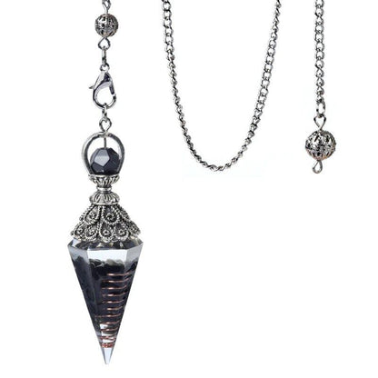 1 Orgone Pendulum for Energy Healing, Chakra Divination, with Tip, Natural Crystal Stone Chip Bead Pendant, Yoga, Meditation Pendant; Product Diameter: 18 x 60mm, Parallel Import