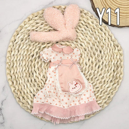 1/6 Scale BJD Doll Clothes Full Set (30cm) Anime Cute Reborn Doll Skirt, Hat, and Head Dress for Girls, Gift, Dress-Up DIY Dollhouse Toy, Parallel Import