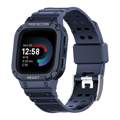 All-in-one strap with protective case for Fitbit Versa 1234 - Versa Lite/Sense compatible TPU drop-resistant sports replacement band. Band Color: Parallel Import