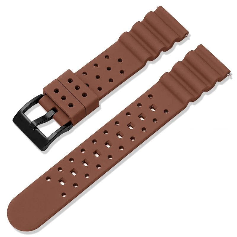 20mm/22mm Silicone Strap Compatible with Seiko/Omega/Longines Aqua Ghost Dive Watches, Black &amp; Green, Waterproof, Replacement Watch Band, Band Color: mm, Parallel Import
