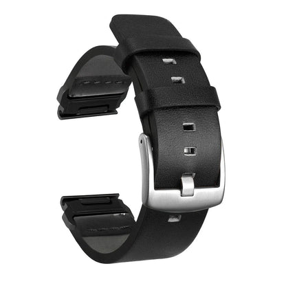 QuickFit Leather Watch Band for Garmin Fenix 6X/6 Pro/7X/7 and Forerunner 935/945/955, 22mm/26mm, Band Color: mm, Parallel Import