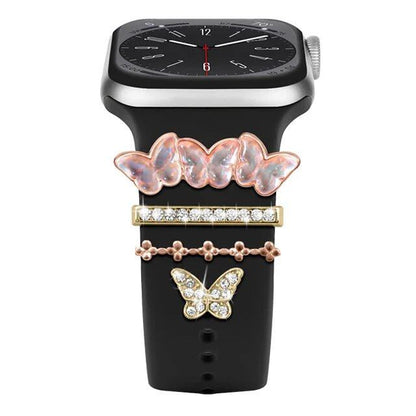 Diamond Jewelry-Embossed Band for Apple Watch Ultra 2, 9, 8, and 7, Compatible with Samsung and Huawei, 20/22mm Bracelet Strap, Band Color: ; Ships from: Parallel Import
