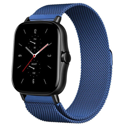 Magnetic Loop Mesh Smartwatch Band for Amazfit GTS/GTR/Bip 5 (Compatible with 20mm/22mm/47mm Watches) - Metal Mesh Strap, Band Color: mm; Ships from: Parallel Import