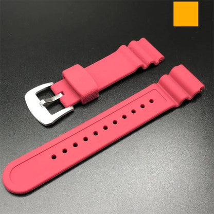 22mm Rubber Sports Men's Watch Strap for Seiko 5 PROSPEX Water Ghost Can-Shaped Red Tooth Diving 007 Abalone Silicone Watch Band. Band Color: 22mm; Band Width: Parallel Import.