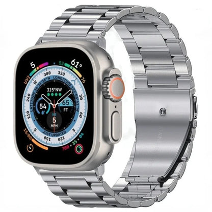 Stainless steel metal band compatible with Apple Watch 10, 9, 8, 7, 46mm, 45mm, 41mm, Ultra2, 49mm, men's and women's replacement strap, iWatch 6 strap, band color: parallel import