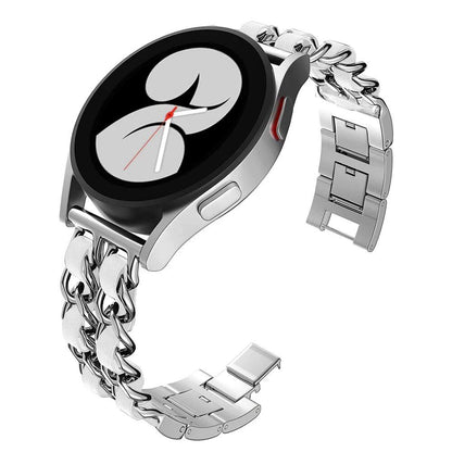 Compatible with Samsung Galaxy Watch 6/5/4/40mm/44mm/42mm/46mm/Active/Gear S3, 20mm/22mm Stainless Steel Chain Bracelet Strap for Huawei GT2/GT3, Band Color: mm, Parallel Import