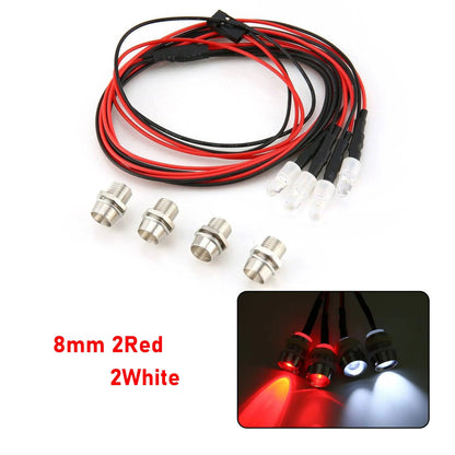 1/10, 1/8, 1/12 Scale RC LED Light Kit with Headlights and Taillights - Compatible with Traxxas, HSP, HPI, MN99, MN90, and WLtoys RC Cars, Trucks, Crawlers, and Drift Cars. Color: Parallel Import