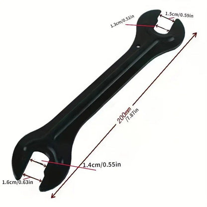 Set of 2 Bicycle Tools, 13/15mm, 14/16mm Steel Bike Wrench, Cycling Head Open End Axle Hub Spanner, Cone Bicycle Repair, Parallel Import