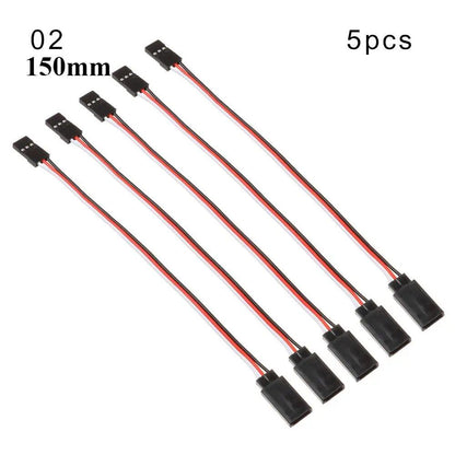 1/5-Piece Set, 100mm/150mm/200mm/300mm/500mm RC Servo Lead Cable Extension Cord, Y-Type Branch Extension Wire, JR Compatible, for RC Helicopters, Parallel Import