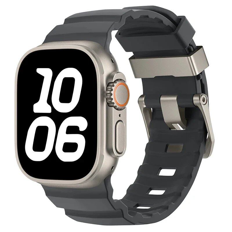 アップルウォッチUltra 10 9 8 7 6 5 SE用 高級ソフトシリコンバンド トレイルストラップ 46mm 45mm 49mm 44mm対応 リストバンド アクセサリー バンドカラー：mm 並行輸入品
