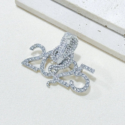 New Vintage Zodiac Snake Brooch, Creative Rhinestone, Animal Brooch Pin for Men and Women, Jewelry, New Year's Gift, Color: 1 Piece; Metal Color: XZ10; Ships from: Parallel Import