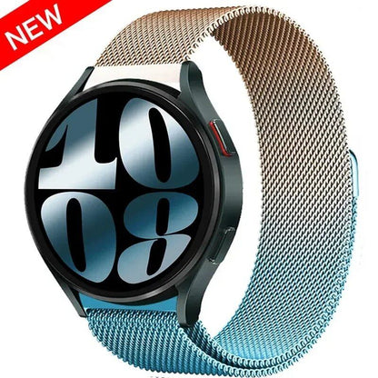 Compatible with Samsung Galaxy Watch 5/6/4/Classic, 22mm/20mm Metal Milanese Loop Magnetic Star-Like Bracelet, Hubai GT4/3/2e Strap, Size 2, Parallel Import
