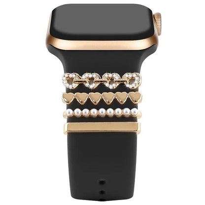 Diamond Jewelry-Embossed Band for Apple Watch Ultra 2, 9, 8, and 7, Compatible with Samsung and Huawei, 20/22mm Bracelet Strap, Band Color: ; Ships from: Parallel Import